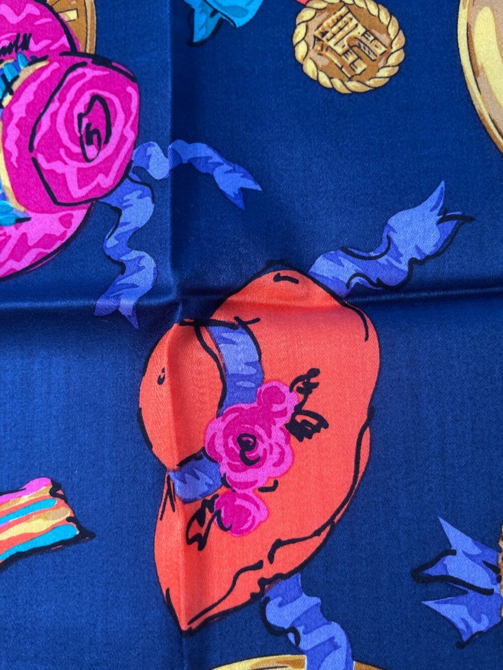 Céline Paris Cotton Scarf Colorful Hat Print - Picture 8 of 15
